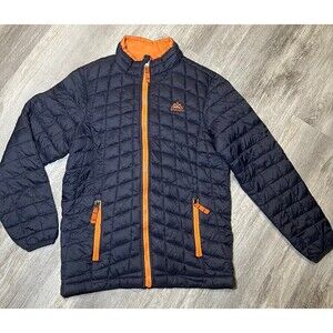 Snozu Boys Glacier Shield Quilted Jacket Dark Grey Spicy‎ Orange 6/7